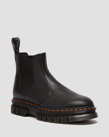 Women's Dr Martens Rikard Lunar Leather Chelsea Boots Black | AU 127HAP